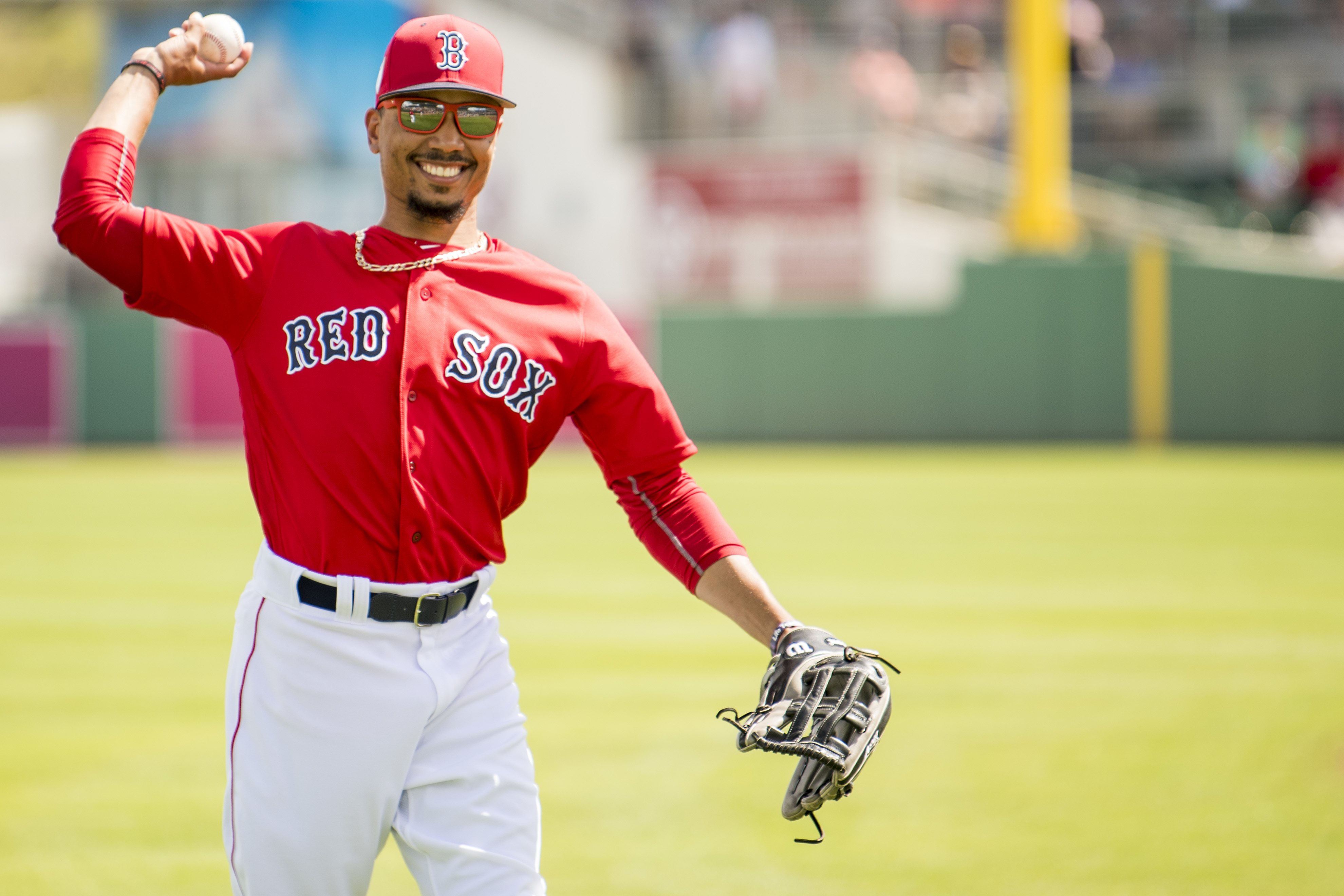 Mookie Betts mic'd up in the outfield is the innovation baseball