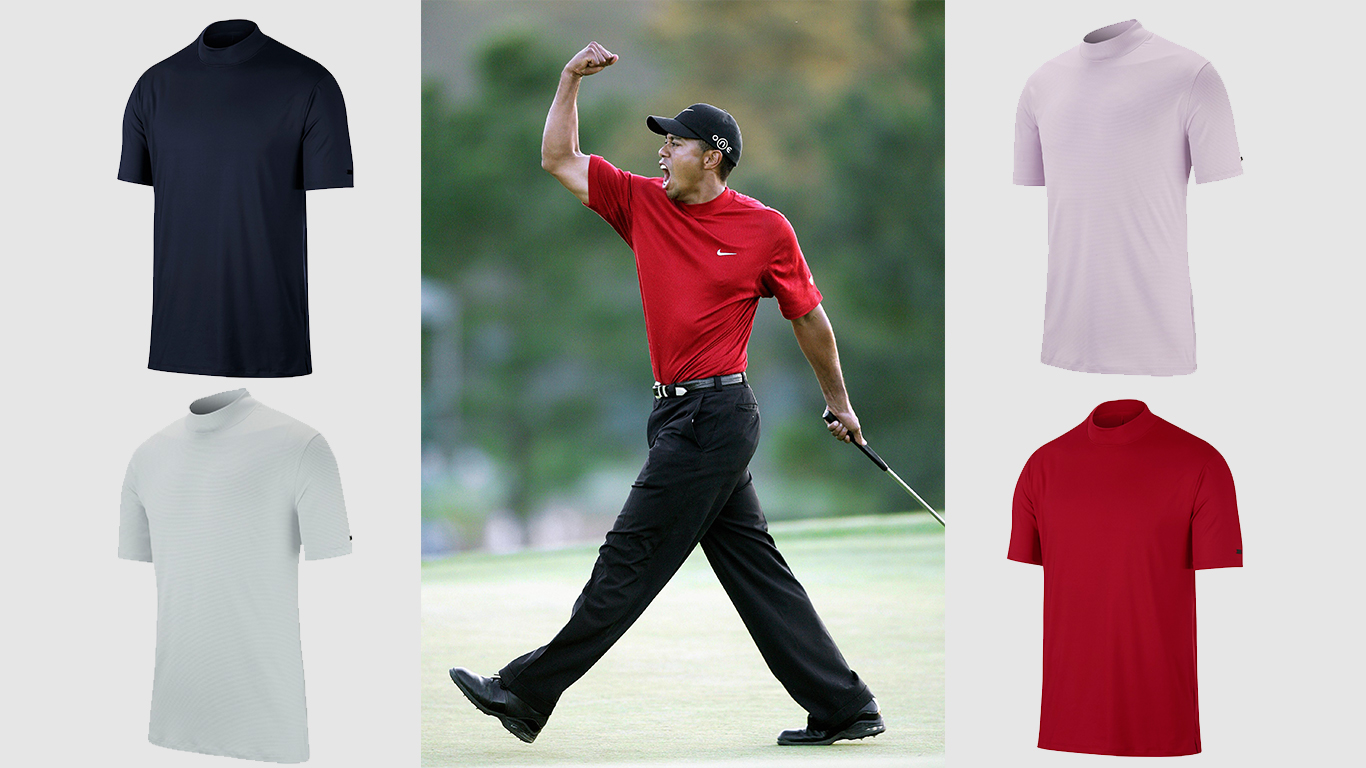 tiger woods mock turtleneck golf shirt