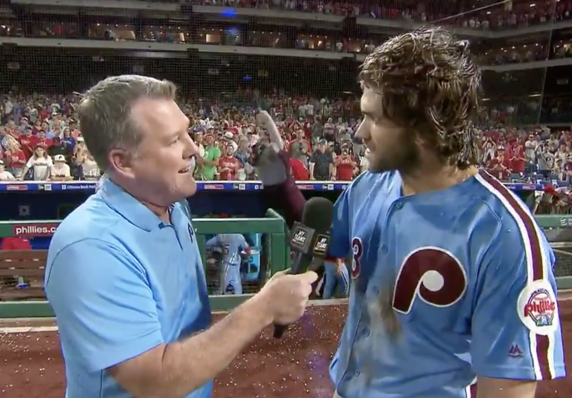 Bryce Harper jokes about parents missing grand slam, has colorful response  to fan's taunt