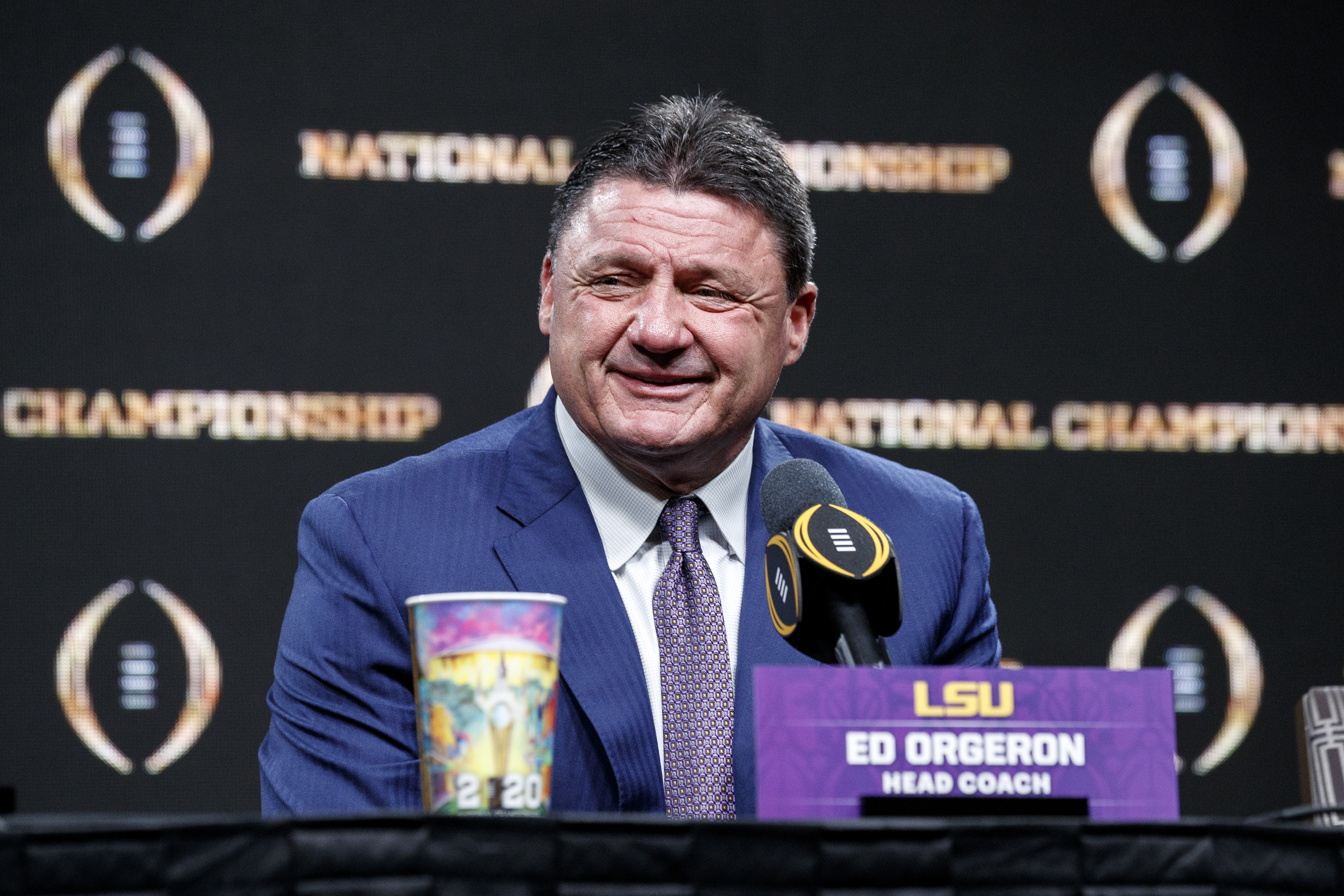 Looks like Ed Orgeron already locked up the award for Football Guy