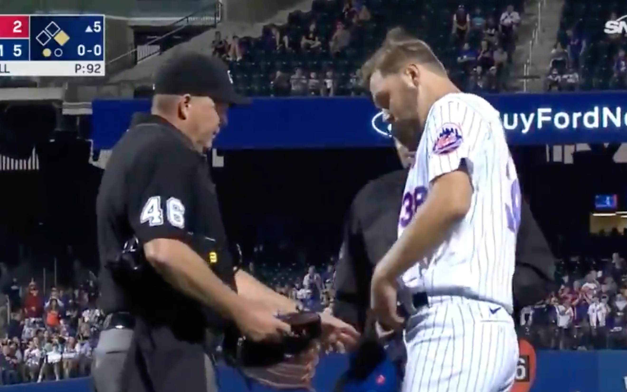 Tylor Megill gets a standing ovation from the Citi Field crowd upon  departing from his MLB debut, and then gets inspected by the umpires for  foreign substances. : r/baseball